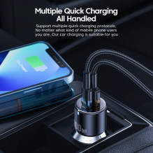Car charger Essager 'Fan' black 66W (2xPD)