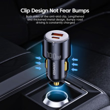 Car charger Essager 'Fan' black 66W (2xPD)