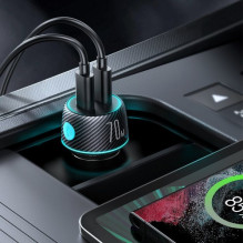 Car charger Joyroom 'JR-CCN02' black 70W (2xPD / with LED Lighting) Car charger Joyroom 'JR-CCN02' black 70W (2xPD / with LED Lighting)