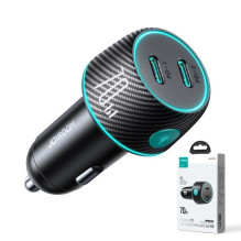 Car charger Joyroom 'JR-CCN02' black 70W (2xPD / with LED Lighting) Car charger Joyroom 'JR-CCN02' black 70W (2xPD / with LED Lighting)