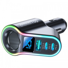 Automobilinis įkroviklis Joyroom 'JR-CL21' juodas 150W (1xPD / 2xQC3.0 / 1xAuto 90W / with LED voltmeter) Automobilinis įkroviklis Joyroom 'JR-CL21' juodas 150W (1xPD / 2xQC3.0 / 1xAuto 90W / with LED voltmeter)