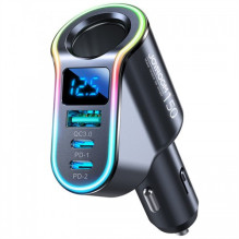 Automobilinis įkroviklis Joyroom 'JR-CL21' juodas 150W (1xPD / 2xQC3.0 / 1xAuto 90W / with LED voltmeter) Automobilinis įkroviklis Joyroom 'JR-CL21' juodas 150W (1xPD / 2xQC3.0 / 1xAuto 90W / with LED voltmeter)