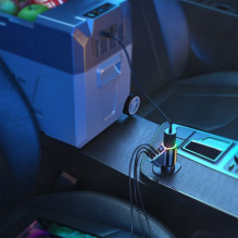 Car charger Joyroom 'JR-CL21' black 150W (1xPD / 2xQC3.0 / 1xAuto 90W / with LED voltmeter) Car charger Joyroom 'JR-CL21' black 150W (1xPD / 2xQC3.0 / 1xAuto 90W / with LED voltmeter)