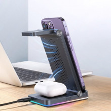 Wireless charger Joyroom 'JR-WQN01 3in1' black 15W (for iPhone / Apple Watch / Airpods) Wireless charger Joyroom 'JR-WQN01 3in1' black 15W (for iPhone / Apple Watch / Airpods)