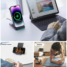 Wireless charger Joyroom 'JR-WQN01 3in1' black 15W (for iPhone / Apple Watch / Airpods) Wireless charger Joyroom 'JR-WQN01 3in1' black 15W (for iPhone / Apple Watch / Airpods)