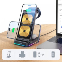 Wireless charger Joyroom 'JR-WQN01 3in1' black 15W (for iPhone / Apple Watch / Airpods) Wireless charger Joyroom 'JR-WQN01 3in1' black 15W (for iPhone / Apple Watch / Airpods)
