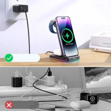 Wireless charger Joyroom 'JR-WQN01 3in1' black 15W (for iPhone / Apple Watch / Airpods) Wireless charger Joyroom 'JR-WQN01 3in1' black 15W (for iPhone / Apple Watch / Airpods)