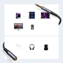 Adapter Joyroom 'SY-A09' black (Input: 'AUX' / Output: Female 'AUX')