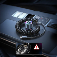 Car charger Joyroom 'JR-CL25' black 17W (2xQC3.0 / with LED Lighting) + 'Lightning' cable 150cm Car charger Joyroom 'JR-CL25' black 17W (2xQC3.0 / with LED Lighting) + 'Lightning' cable 150cm