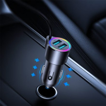 Automobilinis įkroviklis Joyroom 'JR-CL25' juodas 17W (2xQC3.0 / with LED Lighting) + 'Lightning' laidas 150cm Automobilinis įkroviklis Joyroom 'JR-CL25' juodas 17W (2xQC3.0 / with LED Lighting) + 'Lightning' laidas 150cm