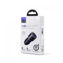 Automobilinis įkroviklis Joyroom 'JR-CL10' juodas 24W (2xUSB / with LED Lighting) + '3in1' universalus laidas Automobilinis įkroviklis Joyroom 'JR-CL10' juodas 24W (2xUSB / with LED Lighting) + '3in1' universalus laidas