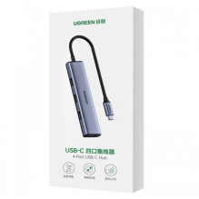 Adapteris Ugreen '2-in-1'sidabrinis (Input: Type-C / Ouput: 4-USB)