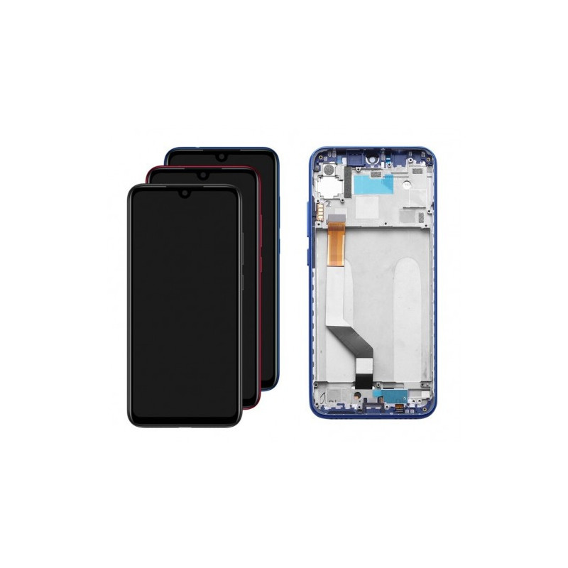 Ekranas skirtas Xiaomi Redmi 7 su mėlynu rėmeliu HQ