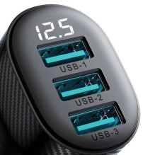 Car charger Joyroom 'JR-CCD03' black 3.4A (3xQC3.0) Car charger Joyroom 'JR-CCD03' black 3.4A (3xQC3.0)