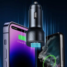 Car charger Joyroom 'JR-CCD03' black 3.4A (3xQC3.0) Car charger Joyroom 'JR-CCD03' black 3.4A (3xQC3.0)