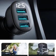 Car charger Joyroom 'JR-CCD03' black 3.4A (3xQC3.0) Car charger Joyroom 'JR-CCD03' black 3.4A (3xQC3.0)
