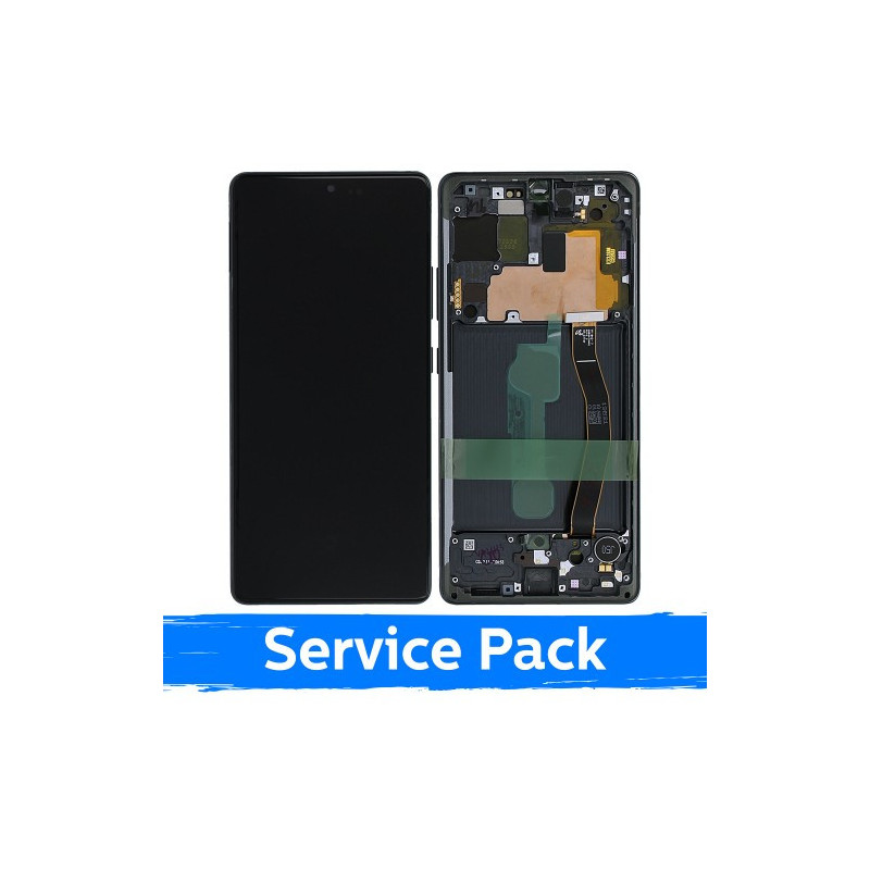 Ekranas skirtas Samsung G770 S10 Lite su rėmeliu / Prism Black / (Service Pack)