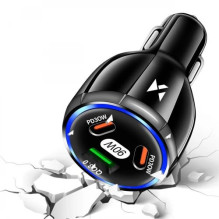 Automobilinis įkroviklis Wozinsky 'WCCCA' juodas 90W (2xPD / 1xQC3.0)