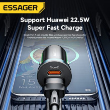 Car charger Essager 'Rui Mini' black 30W (1xPD / 1xQC3.0)