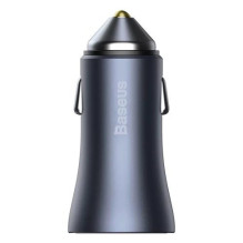 Car charger Baseus 'Golden Contactor' gray 40W (1xPD / 1xQC3.0) + 'Type-C / Lightning' 100cm cable Car charger Baseus 'Golden Contactor' gray 40W (1xPD / 1xQC3.0) + 'Type-C / Lightning' 100cm cable