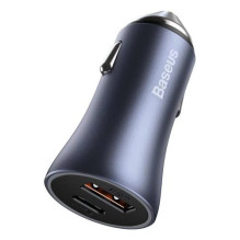 Car charger Baseus 'Golden Contactor' gray 40W (1xPD / 1xQC3.0) + 'Type-C / Lightning' 100cm cable Car charger Baseus 'Golden Contactor' gray 40W (1xPD / 1xQC3.0) + 'Type-C / Lightning' 100cm cable