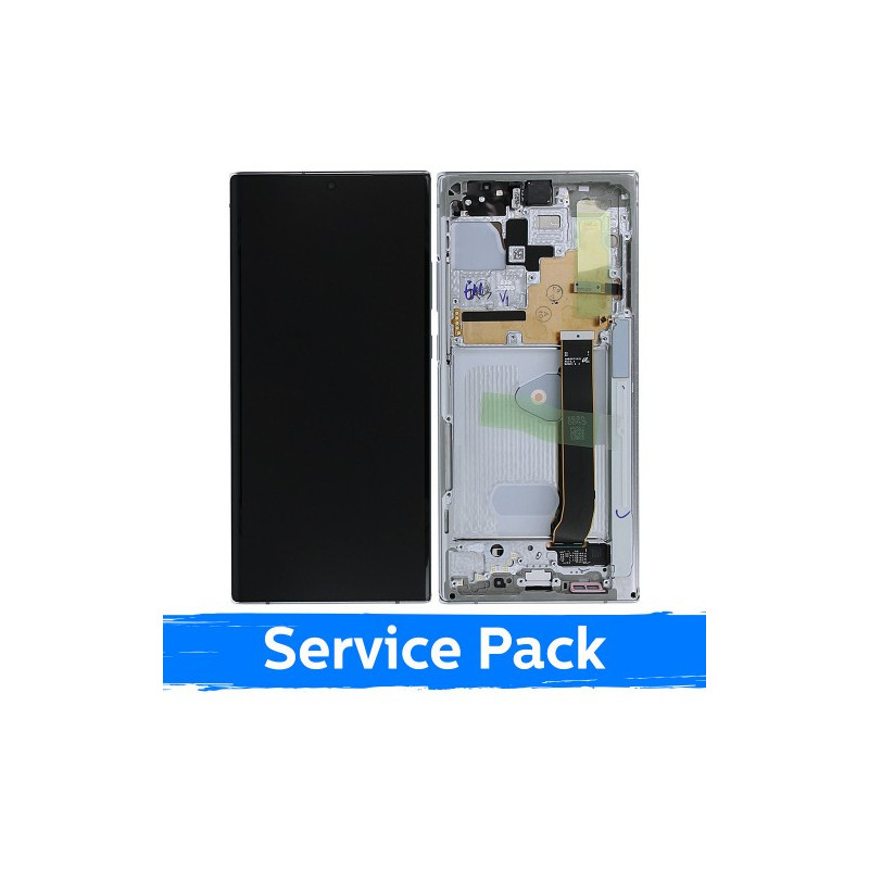 Ekranas skirtas Samsung N985 (N986) Note 20 Ultra su rėmeliu / Mystic White / (Service Pack)