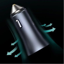 Car charger Baseus 'Golden Contactor' gray 40W (1xPD / 1xQC3.0) + 'Type-C / Lightning' 100cm cable Car charger Baseus 'Golden Contactor' gray 40W (1xPD / 1xQC3.0) + 'Type-C / Lightning' 100cm cable