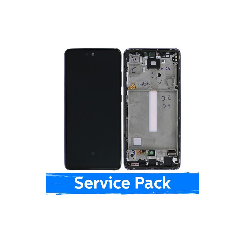 Ekranas skirtas Samsung A525 (A526) A52 su rėmeliu / Awesome Violet / (Service Pack)