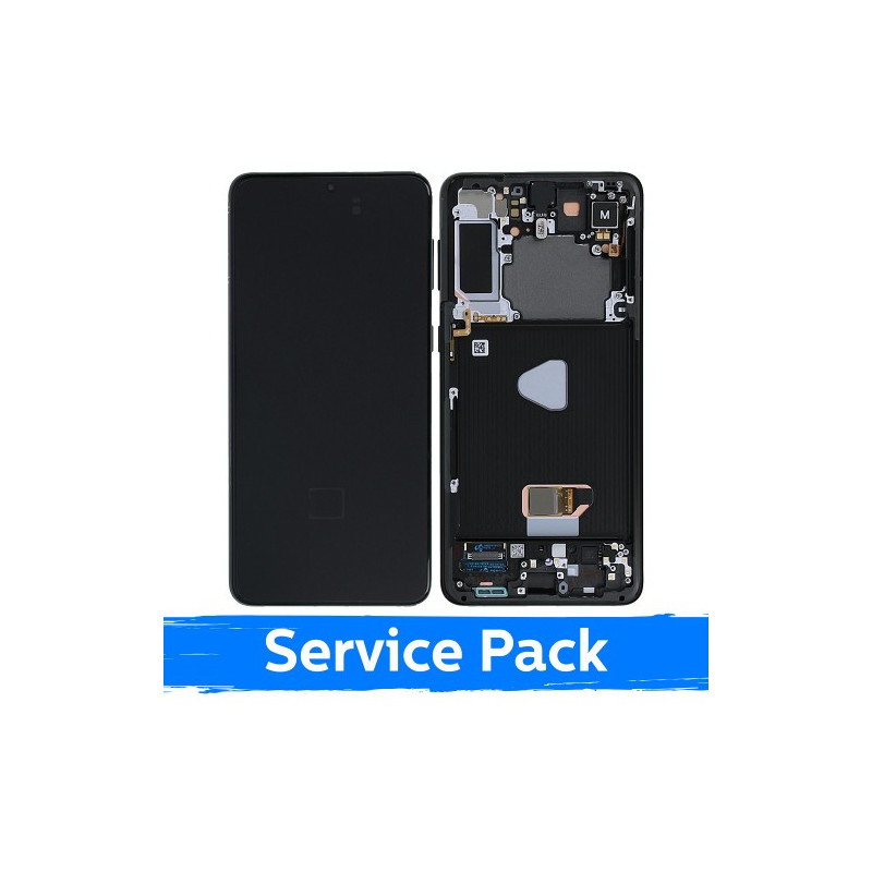 Ekranas skirtas Samsung G996 S21 Plus su rėmeliu / Phantom Black / (Service Pack)