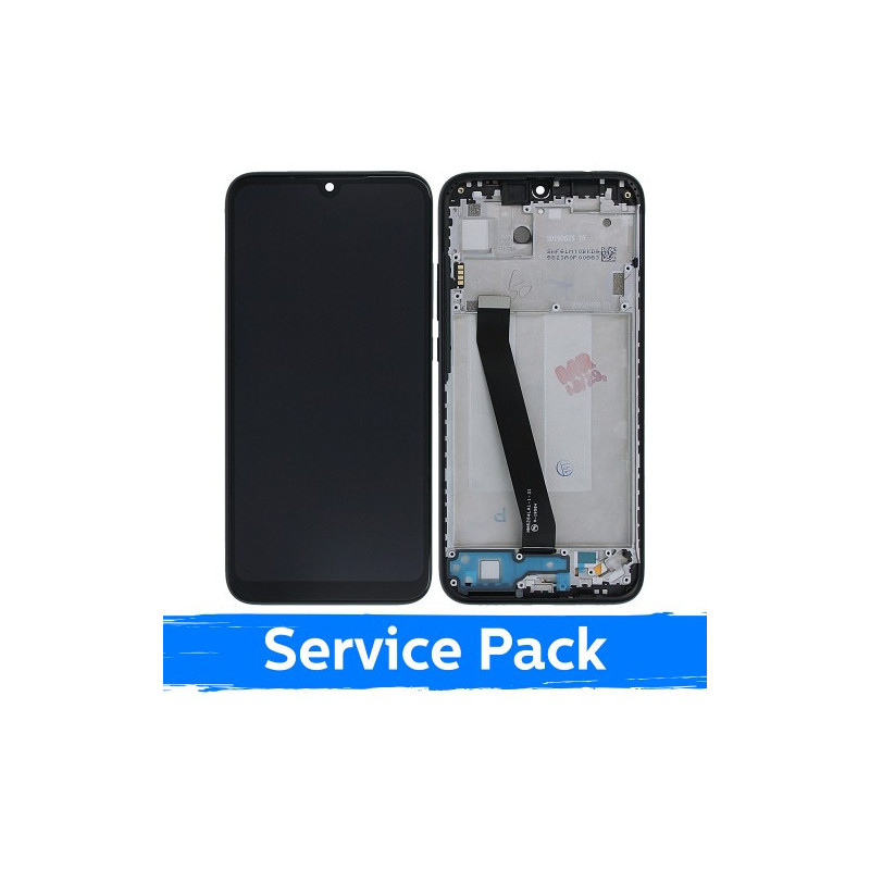 Screen for Xiaomi Redmi 7 with frame / Eclipse Black / (Service Pack)