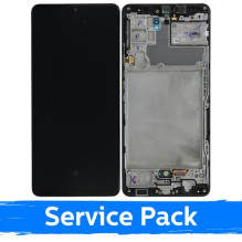 Screen for Samsung A426 A42 5G black with frame (Service Pack)