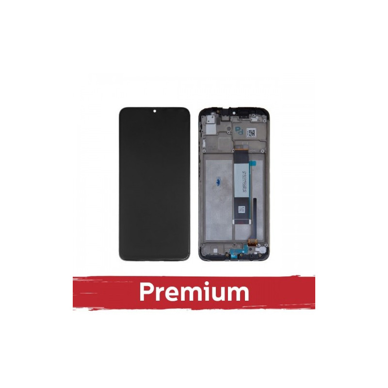 Ekranas skirtas Xiaomi Redmi 9T / Poco M3 juodas su rėmeliu OEM