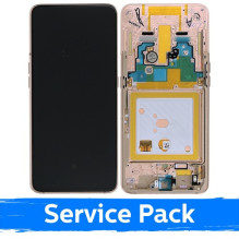 Screen for Samsung A805 2019 A80 gold with frame (Service Pack)