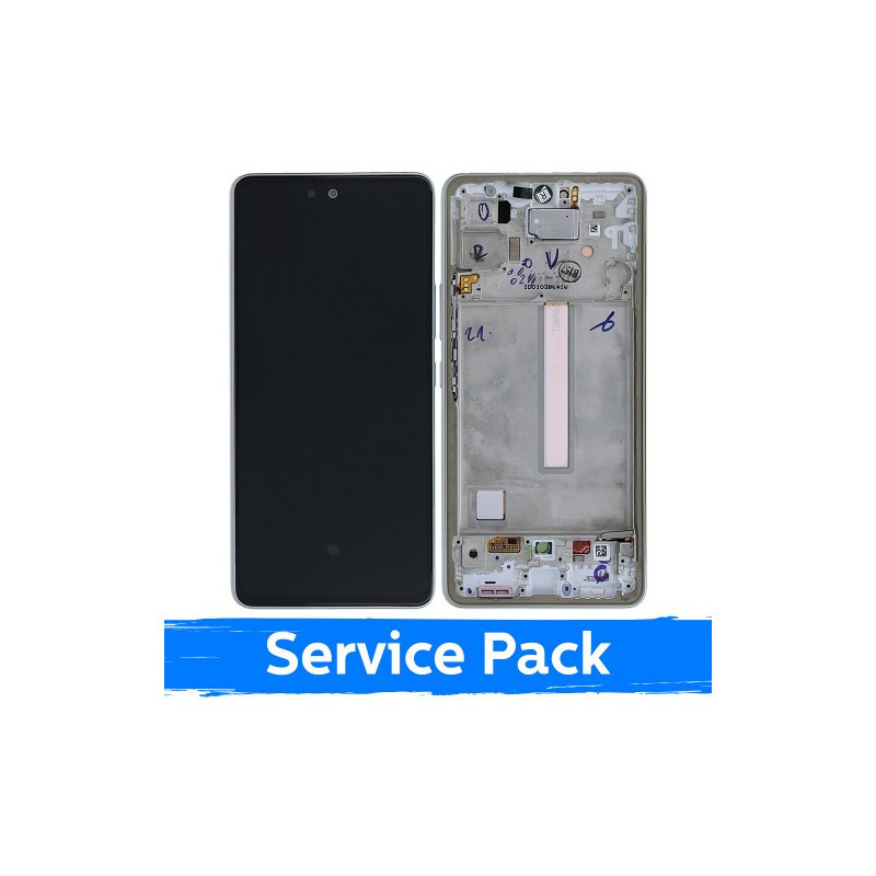 Ekranas skirtas Samsung A536 A53 5G su rėmeliu / White / (Service Pack)