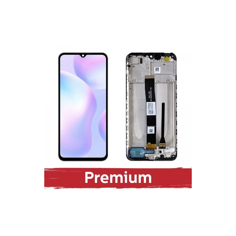 Ekranas skirtas Xiaomi Redmi 10A / 9A / 9C / 9AT / Poco C3 juodas su rėmeliu OEM