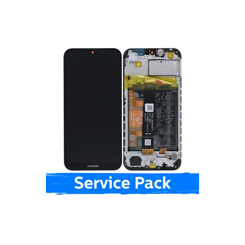 Ekranas skirtas Huawei Y5 2019 juodas su rėmeliu (Service Pack)