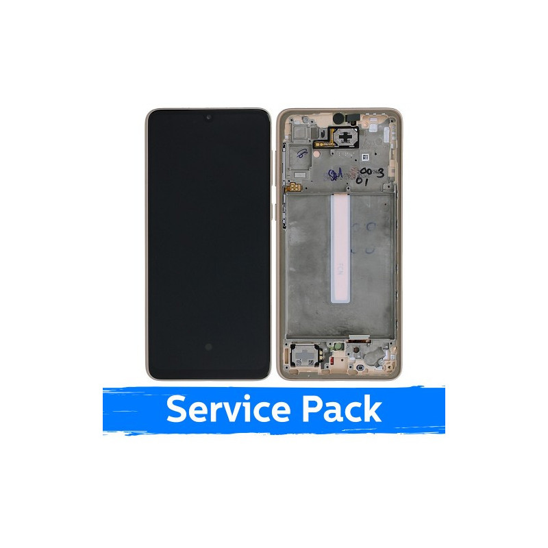 Ekranas skirtas Samsung A336 A33 5G su rėmeliu / Peach / (Service Pack)