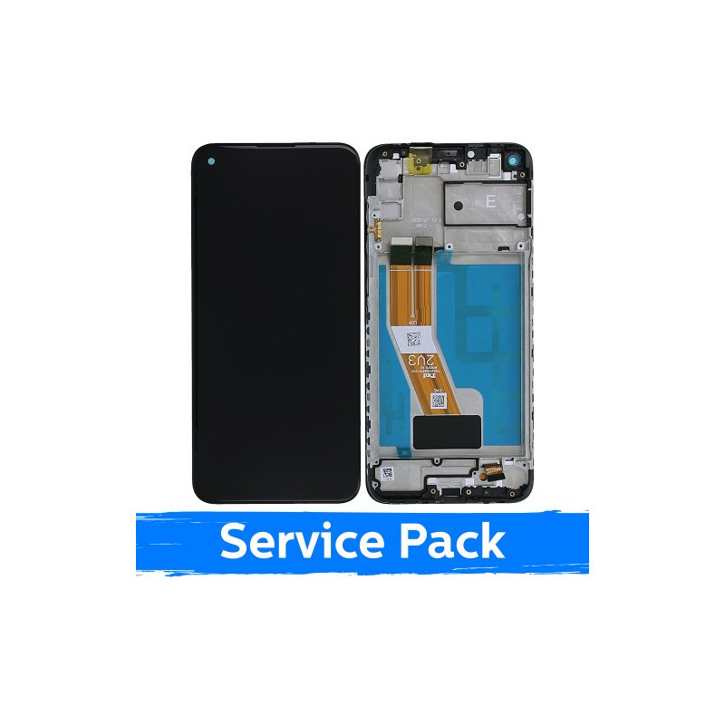 Ekranas skirtas Samsung M115 M11 juodas su rėmeliu (Service Pack)