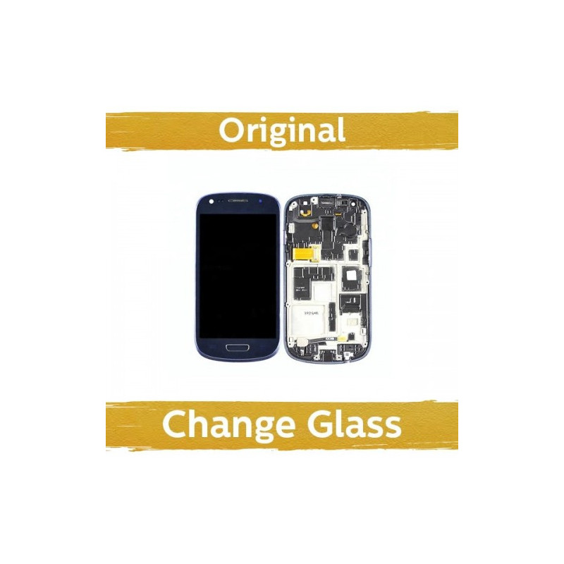 Ekranas skirtas Samsung I8190 S3 Mini su rėmeliu mėlynas (Atnaujintas: China)
