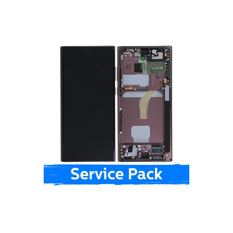 Ekranas skirtas Samsung S908 S22 Ultra su rėmeliu / Burgundy / (Service Pack)