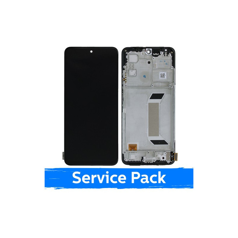 Ekranas skirtas Xiaomi Redmi Note 12 5G / Poco X5 5G juodas su rėmeliu (Service Pack)
