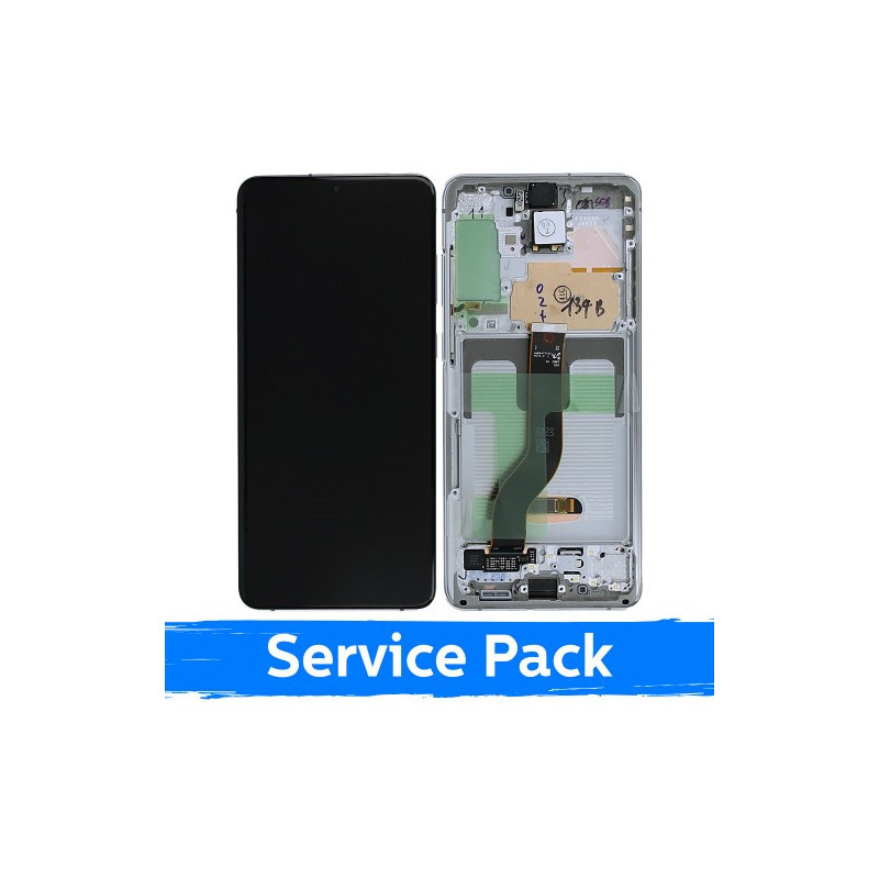 Ekranas skirtas Samsung G986 (G985) S20 Plus su rėmeliu / Cloud White / (Service Pack)