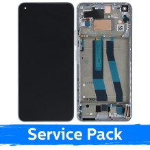 Screen for Xiaomi Mi 11 Lite 4G (Lite 5G / Lite 5G NE) with frame / Snowflake White / (Service Pack)