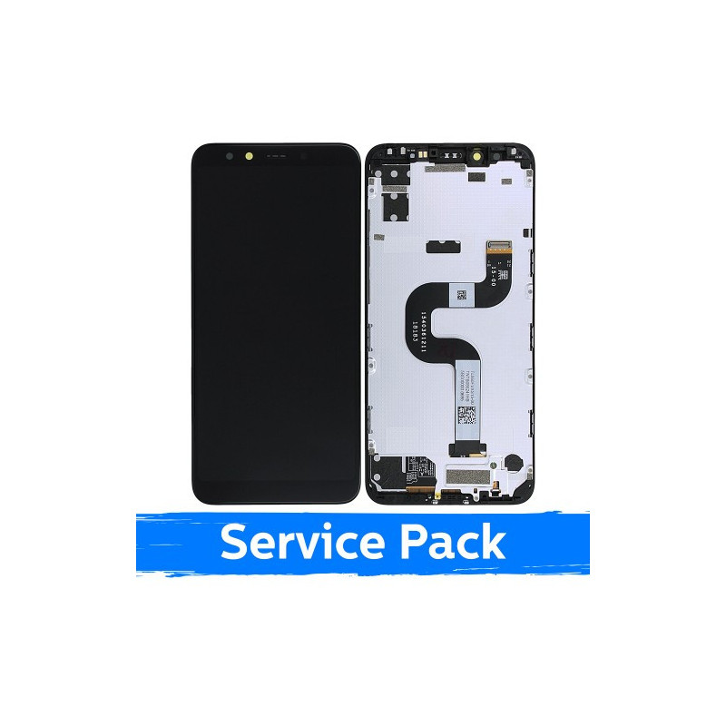 Ekranas skirtas Xiaomi Mi A2 juodas su rėmeliu (Service Pack)