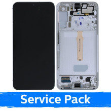 Ekranas skirtas Samsung S906 S22 Plus su rėmeliu / White (Cream)(Sky Blue) / (Service Pack)