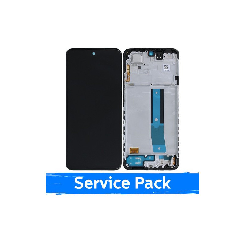 Ekranas skirtas Xiaomi Redmi Note 11 / Poco M4 Pro 4G juodas su rėmeliu (Service Pack)