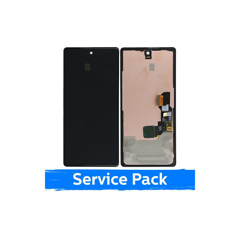Ekranas skirtas Google Pixel 6A juodas su rėmeliu (Service Pack)