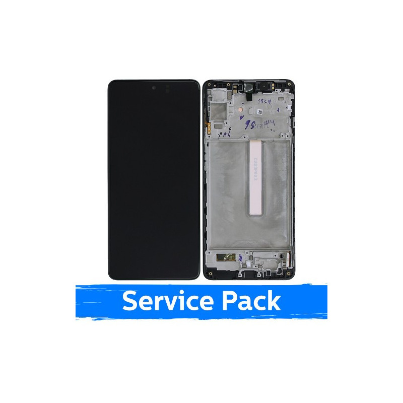 Ekranas skirtas Samsung M536 M53 5G juodas su rėmeliu (Service Pack)