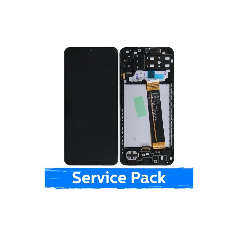Ekranas skirtas Samsung A137 A13 (2022) juodas su rėmeliu (Service Pack)