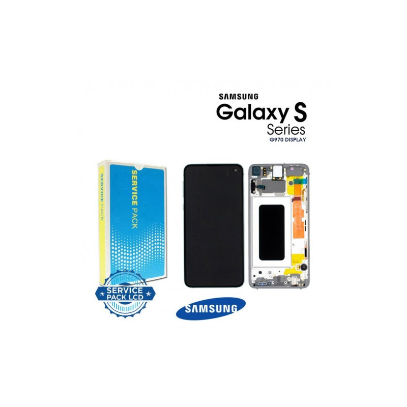 Ekranas skirtas Samsung G970 S10e su rėmeliu / Prism White / (Service Pack)